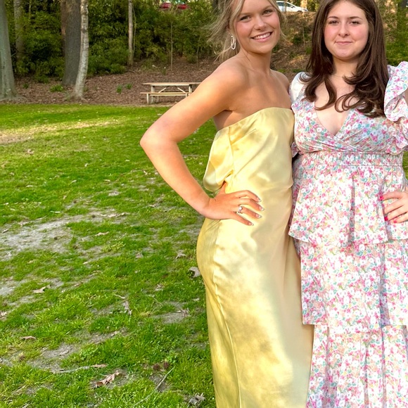 Babyboo Fashion Rheanna Maxi Dress - Lemon Yellow Formal Dress - Picture 3 of 6